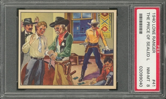 1940 R83 Gum, Inc. "Lone Ranger" #41 "The Price of Sealed Lips" – PSA NM-MT 8